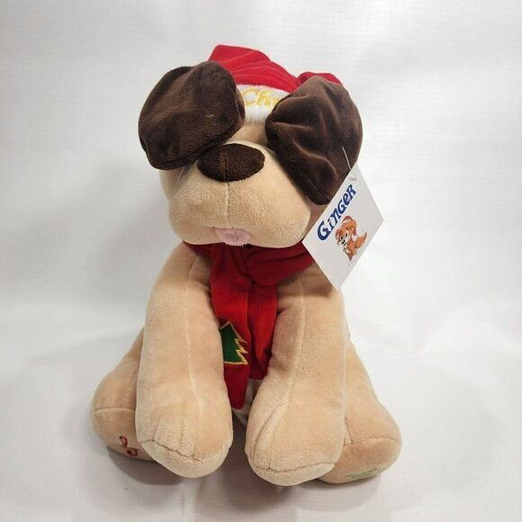 Dimple Ginger 11" Holiday Animated Plush Singing Peek-a-boo Christmas Dog - Picture 2 of 9